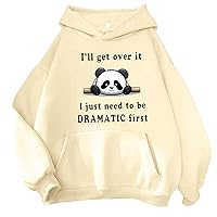 Hoodies for Teen Girls Cute Panda Print Hoodies Pullover Tops Kawaii Anime Animal Hoodie Novelty Slogan Sweatshirts for Teens