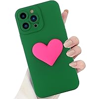 Compatible with iPhone 13 Pro Max Case, Cute 3D Pink Love Heart with Camera Protection Shockproof Flexible Silicone Bumper Phone Cover for iPhone 13 Pro Max 6.7
