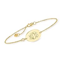 Ross-Simons RS Pure Monogram - 14kt Yellow Gold Personalized Oval Bracelet. 7 inches