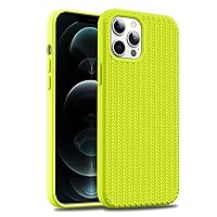 Woven Pattern Liquid Silicone Phone Case, Soft Flocking Lining for iPhone 13 12 11 Pro Max X XS XR Shell, Non-Yellowing, Skin-Friendly Back Cover(11 Pro Max,Yellow)