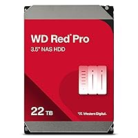 Western Digital 22TB WD Red Pro NAS Internal Hard Drive HDD - 7200 RPM, SATA 6 Gb/s, CMR, 512 MB Cache, 3.5