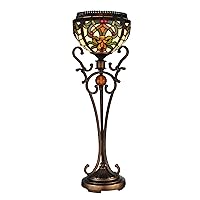 Dale Tiffany TB101113 Tiffany/Mica One Light Table Lamp from Boehme Collection Dark Finish, 9.00 inches, Antique Golden Bronze