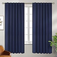 BGment 72 inch Length Blackout Curtains - Rod Pocket and Back Tab Thermal Curtains for Bedroom/Living Room/Kitchen Home Decor, 2 Window Curtain Panels (52 x 72 Inch, Navy)