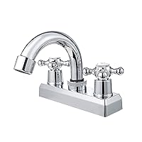 SOLVEX 2 Handle Bathroom Faucet 4 Inch Centerset Bathroom Sink Faucet,3 Hole Bathroom Faucet Chrome,Bathroom Basin Faucet with Deck Mounted Cross Handle,SP-40005