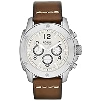Fossil Men's FS4929 Modern Machine Stainless Steel Watch with Brown Leather Band