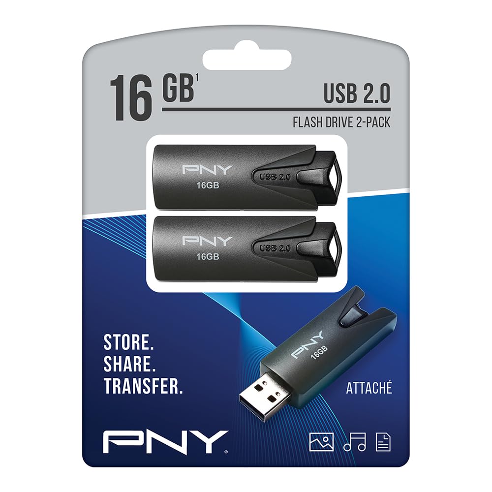 PNY 16GB Attaché USB 2.0 Flash Drive 2-Pack