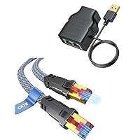 Snowkids Cat 8 Ethernet Cable 50 FT and Ethernet Splitter
