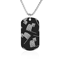 Checkered Flag Necklace Custom Memorial Necklace Personalized Photo Pendant Jewelry for Women Men