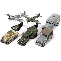 WWII Warriors: Pacific Theater Military 2022 Set A of 6 pcs Release 2 Ltd Ed to 2000 pcs Worldwide Diecast Model Cars by Johnny Lightning JLML008 A