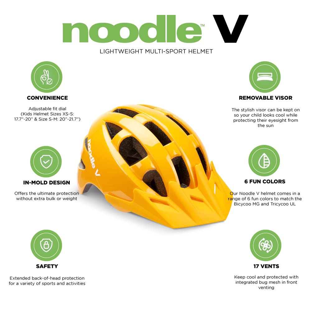 Joovy Noodle V Kids Bike Helmet S-M, Child and Toddler Helmet, Goldy