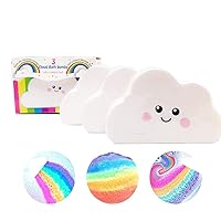 Rainbow Bath Bomb Gift Set(3 pcs)，Dreamy Colored Hand-Made Bath Salt Cleaning Foam, Gentle and Safe, Very Suitable for Ladies and Children’s Birthday and Great Gift Idea for Valentine's Day