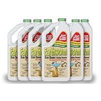 Earthworm Drain Cleaner - Drain Deodorizer - Natural and Safer for Families - Six (6) 32 oz Bottles