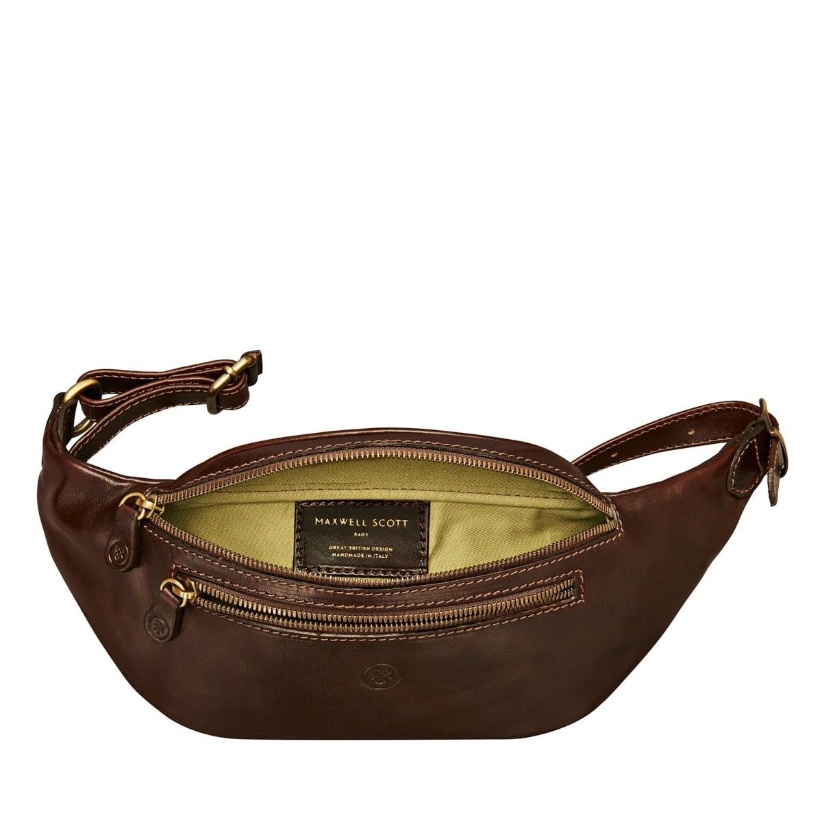 Maxwell Scott | Luxury Leather Fanny Pack | The Centolla | Handmade In Italy | Dark Chocolate Brown