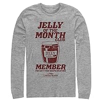 Warner Brothers Tall Size National Lampoon's Christmas Vacation Jelly of The Month Club Men's Tops Long Sleeve Tee Shirt, Athletic Heather