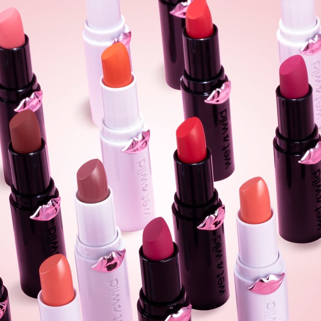 wet n wild Lipstick Mega Last High-Shine Lipstick Lip Color Makeup, Rosé And Slay
