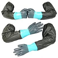 Extra Long Elbow Length Rubber Gloves, Cotton Lined long Rubber Gloves Dishwashing Gloves 27 inch
