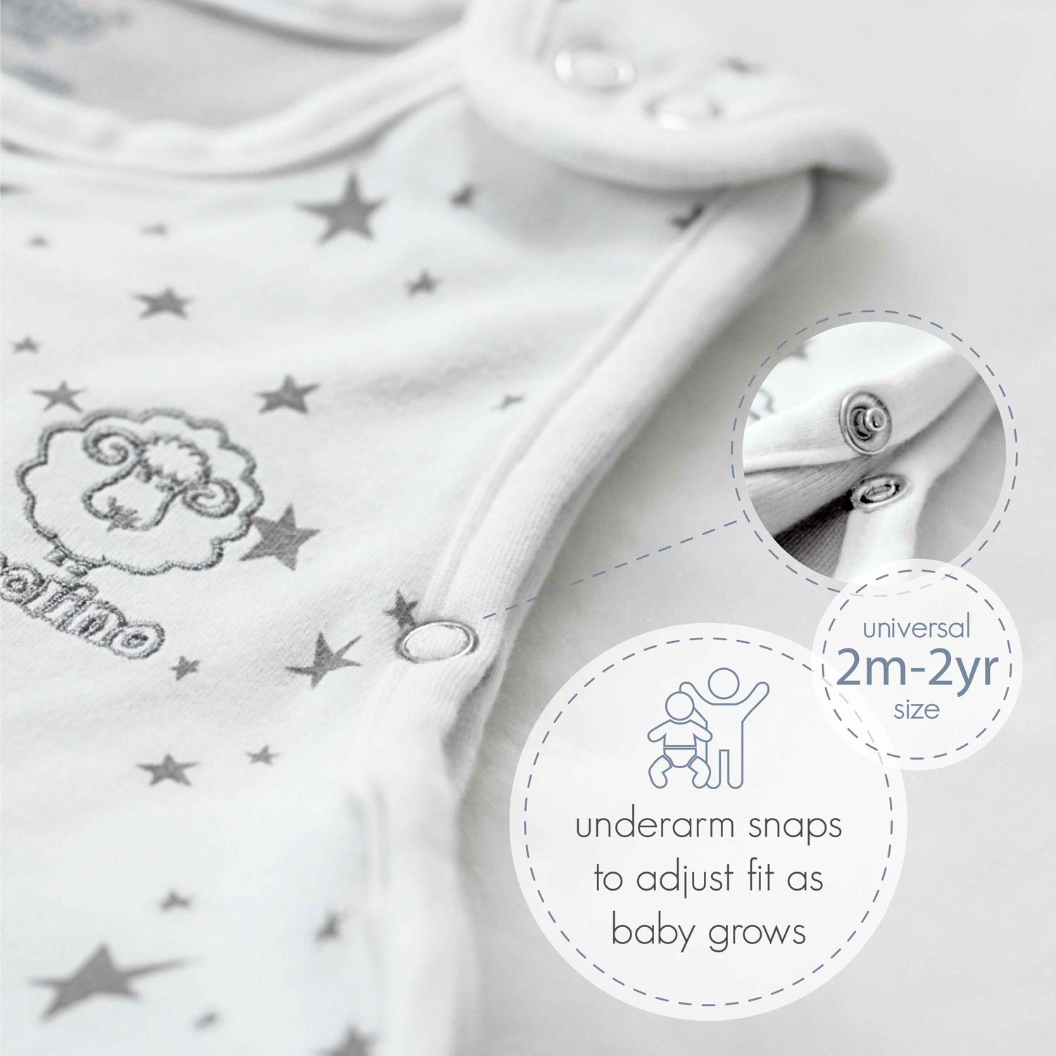 Woolino 4 Season Ultimate Baby Sleep Bag Sack - 2-24 Months Universal Size - Merino Wool - Birch Gray
