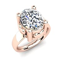 Jolecia Engagement Ring 14K Rose Gold Plated Silver 0.11 Cts Round Sim Diamond