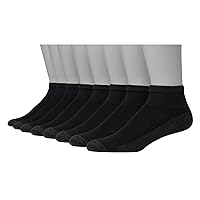 Hanes Men's Max Cushioned Ankle Socks, Moisture-Wicking with Odor Control, Multi-Pack, Size 6-12, Black & White