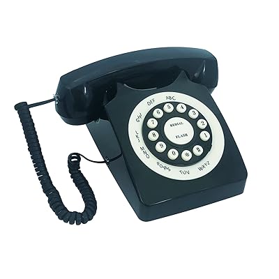 Retro Corded Landline Phone, Classic Vintage Old Fashion Telephone For Home  & Office, Wired Home Phone Gift For Seniors (black)