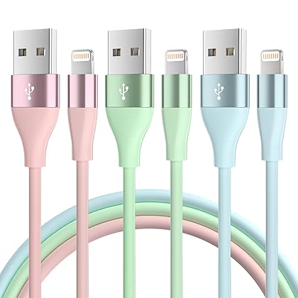 MenoSupp iPhone Charger [Apple MFi Certified] 3Pack 10FT Lightning Cable Fast Charging iPhone Charger Cord Compatible with iPhone 13 12 11 Pro Max XR XS X 8 7 6 Plus SE and More (Multi-Color)