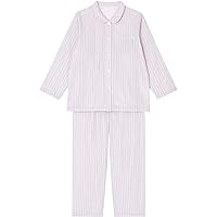 Wing/Wacoal EP6000 Women's Pajamas, Long Sleeve, Long Pants, 100% Cotton, Double Layer Gauze Material, Clean Silhouette, Breathable, Shirt Type, Top and Bottom Set