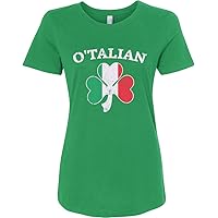 Threadrock Women's O'Talian Italian Irish Shamrock Fitted T-Shirt