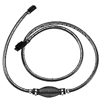 SeaSense: Mercury Fuel Line Assembly for Boats w/ Portable Fuel Systems - Includes Primer Bulb, ⅜” ID x 80” Long (6.5 ft) Heavy Flow Fuel Hose, Stainless Steel Hose Clamps & Engine Connectors, Black