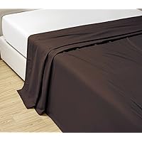 Flat Sheets Pack of 6 Chocolate Solid 100% Cotton Top Sheets for Hotel, Hospitals, Massage Use 450TC (Full, Chocolate)