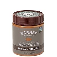 Barney Butter Almond Butter, Cocoa and Coconut, 10 Ounce Jar, Skin-Free Almonds, No Stir, Non-GMO, Gluten Free, Vegan