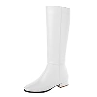BIGTREE Womens Knee High Boots Leather Wide Calf Fashion Riding Tall Boots with Zipper