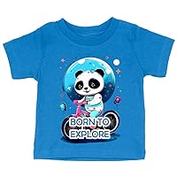 Born to Explore Baby Jersey T-Shirt - Animal Design Baby T-Shirt - Cartoon T-Shirt for Babies