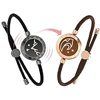 TOTWOO Long Distance Touch Bracelets for Couples, Vibration & Light Up for Lovers Bond, Long Distance Relationship Gifts for Girlfriend Boyfriend, Bluetooth Smart Pairing Jewelry