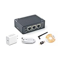 Nanopi R5S Computer Mini Routers OpenWRT with Three Gbps Ethernet Ports LPDDR4X 4GB RAM Mali-G52 GPU Rockchip RK3568 Soc for IOT NAS Smart Home Gateway Support Android FriendlyWrt Docker