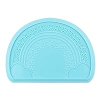 Bumkins Baby Silicone Sensory Placemat, for Babies and Toddlers, Suction Mat for Restaurants, Stick On High Chairs and Tables, Eating Finger Foods, Baby Led Weaning Essentials, Ages 6 Months Up, Blue