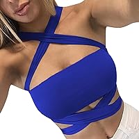 Cute Summer Tops for Women Sexy Crop Style Tops Off Shoulder Wild Tank Bra Women's Blouse Back Cropped Tops