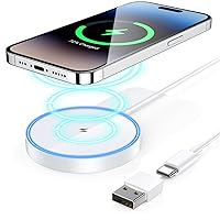 Magnetic Wireless Charger Compatible with Apple Mag Safe Charger for iPhone 15 Pro Max/15 Pro/15 Plus/15/14/13/12 Series AirPods 3/2/Pro,LED Magnet 15W Fast Mag-Safe Charging Pad with Dual Ports