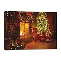 alottagifts Fireplace Tree Christmas Canvas Wall Art Print 12