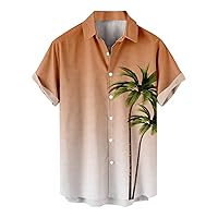 DuDubaby Mens Hawaii Summer Vacation Beach Button Cotton Linen Boho Graphic Casual Loose Bachelor Party Lightweight Shirts
