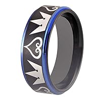 Cosplay Jewelry Kingdom Hearts & Crowns Design Ring - Tungsten Ring Wedding Ring Men's Ring -Free Customized Engraving