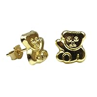 Arranview Jewellery Teddy Bear Stud Earrings - 375 9ct Yellow Gold
