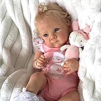 Angelbaby Reborn Realistic Baby Dolls Look Real 18 inch Lifelike Newborn Baby Girl Silicone Doll with Blonde Hair Bebe Reborn for Girls