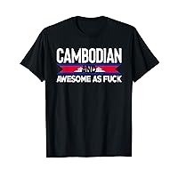 Cambodian Proud Heritage Cambodia Flag Souvenir Novelty Gift T-Shirt
