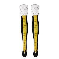 Crazy Funny Chicken Legs Feet Over The Knee 21.65in Socks, Funny Gifts For Party Novelty Socks For Women 6-10