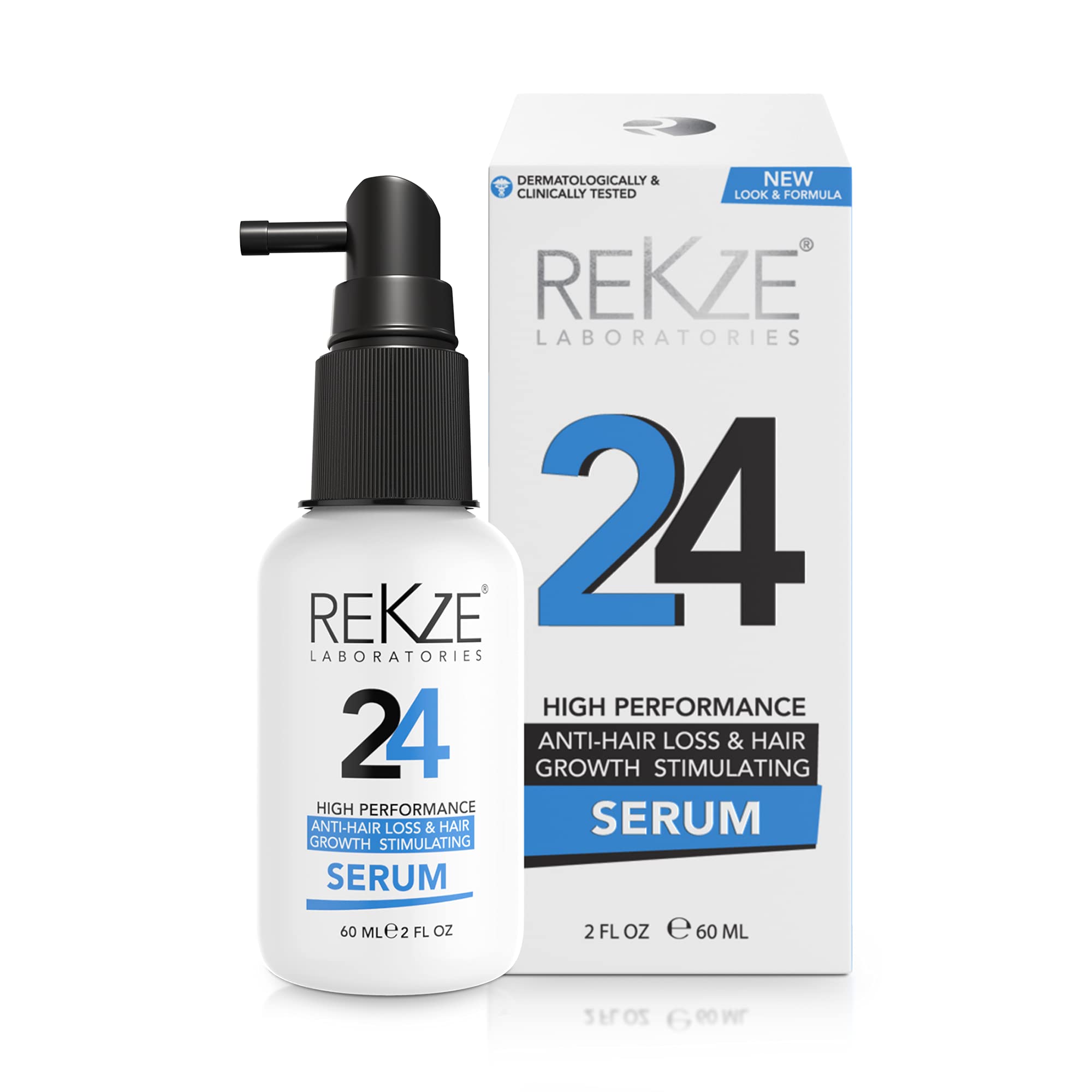 REKZE 24 Serum Treatment Clinically Proven, Best Unique Regrowth Formula With 24 Premium Ingredients For Hair Thickening, Anti-Hair Loss & Thinning...