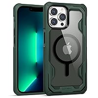 ULTIMAL Case Designed for iPhone 13 Pro Max 6.7 Inch, Rugged Military Cover with Lightweight Sporty Design, Slim Shockproof Bumper Case Compatible with Magsafe (Green/Black, for 13 pro max)
