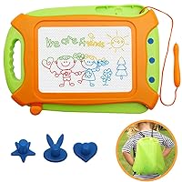 Magnetic Drawing Board for Toddlers,Travel Size Toddlers Toys A Etch Toddler Sketch Colorful Erasable with One Carry Bag Magnet Pen and Three Stampers