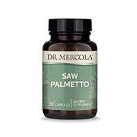 Dr. Mercola Saw Palmetto, 30 Servings (30 Capsules), Dietary Supplement, Supports Normal Detoxification Processes, Non-GMO