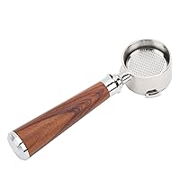 51mm Bottomless Portafilter,3 Ears Stainless Steel Coffee Filter Holder Espresso Bottomless Portafilter with Filter Basket Wooden Handle for 51mm Espresso Machines(Rosewood)