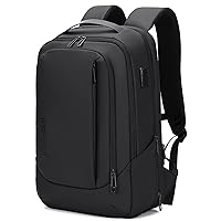 FENRUIEN Business Travel Backpack for Men, Expandable Water Resistant Computer Backpack with USB Port, Black Laptop Backpack 15.6 Inch for College/Work